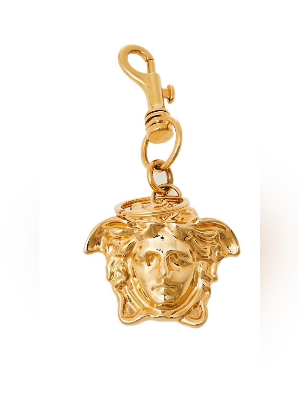 NWOT Versace Gold Tone Metal Medusa Icon Key Chain/Bag Charm